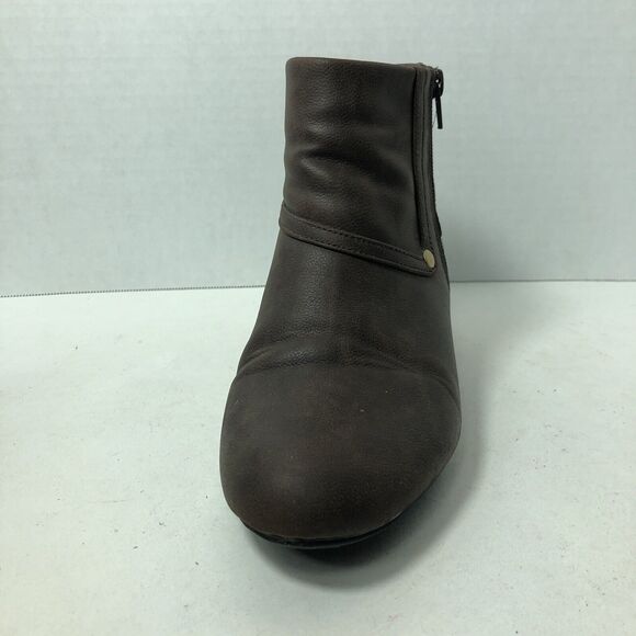 Life Stride Boots Womens Size 9 Active Arch Comfort Ankle Side Zip Brown F3 - Picture 9 of 13